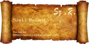 Szeli Roland névjegykártya